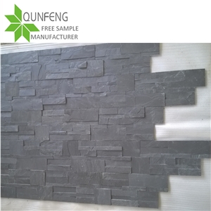 China Nature Black Cultured Stone Slate Wall Brick